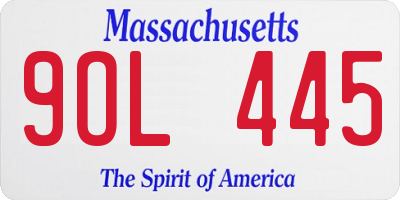 MA license plate 9OL445