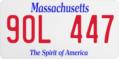 MA license plate 9OL447