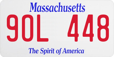 MA license plate 9OL448
