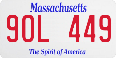 MA license plate 9OL449
