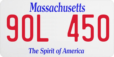 MA license plate 9OL450