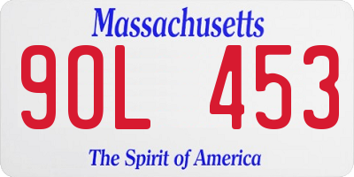 MA license plate 9OL453