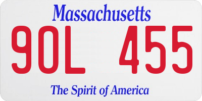 MA license plate 9OL455