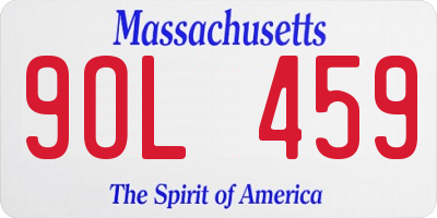 MA license plate 9OL459