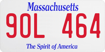 MA license plate 9OL464