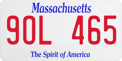 MA license plate 9OL465