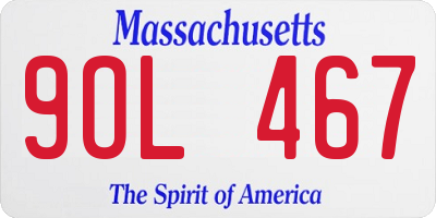 MA license plate 9OL467