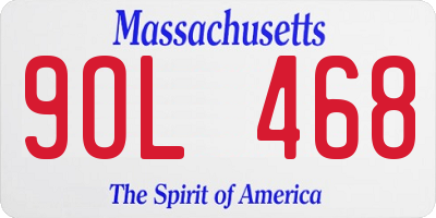MA license plate 9OL468