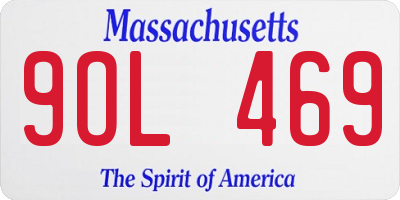 MA license plate 9OL469