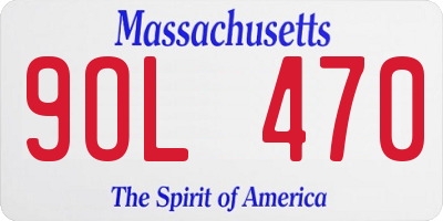 MA license plate 9OL470