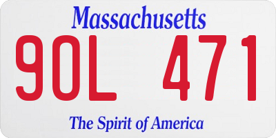 MA license plate 9OL471