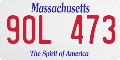 MA license plate 9OL473