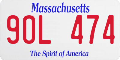 MA license plate 9OL474