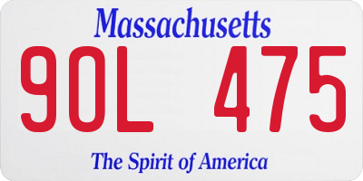 MA license plate 9OL475