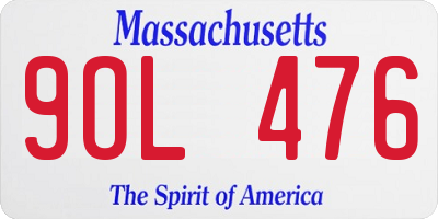 MA license plate 9OL476