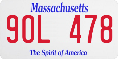 MA license plate 9OL478