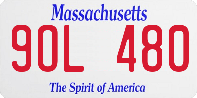 MA license plate 9OL480