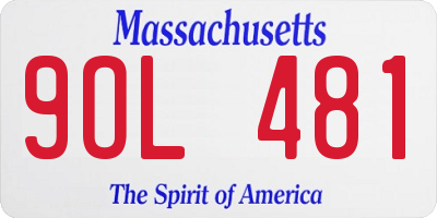 MA license plate 9OL481