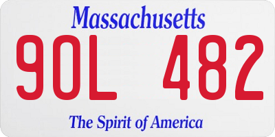MA license plate 9OL482