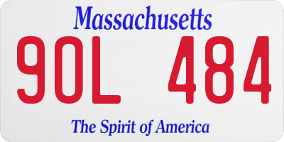 MA license plate 9OL484