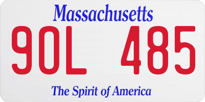MA license plate 9OL485