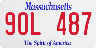 MA license plate 9OL487