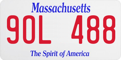 MA license plate 9OL488