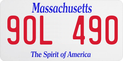 MA license plate 9OL490