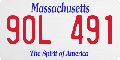 MA license plate 9OL491