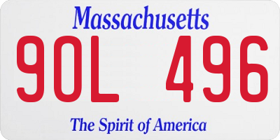 MA license plate 9OL496
