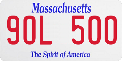 MA license plate 9OL500