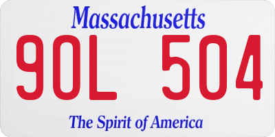 MA license plate 9OL504