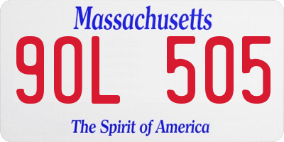 MA license plate 9OL505