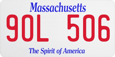 MA license plate 9OL506