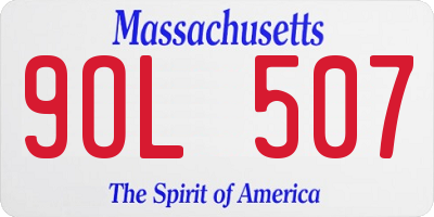 MA license plate 9OL507
