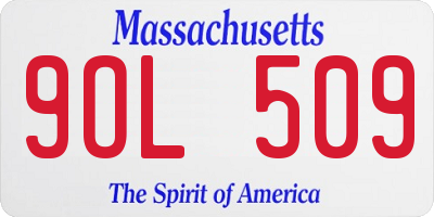 MA license plate 9OL509