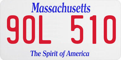 MA license plate 9OL510