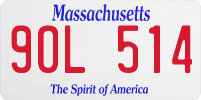 MA license plate 9OL514