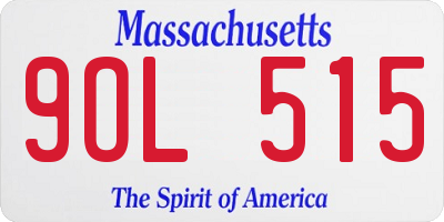 MA license plate 9OL515