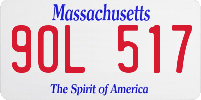 MA license plate 9OL517