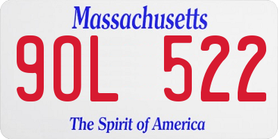 MA license plate 9OL522