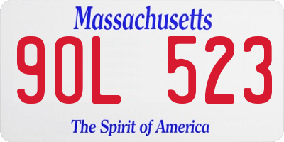 MA license plate 9OL523