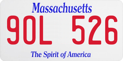 MA license plate 9OL526