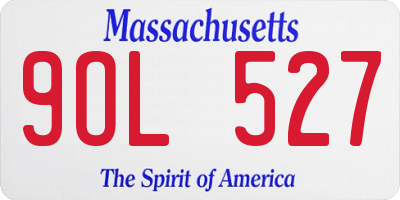 MA license plate 9OL527