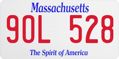 MA license plate 9OL528