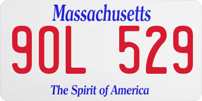 MA license plate 9OL529