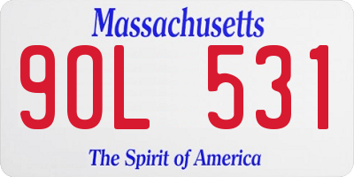 MA license plate 9OL531