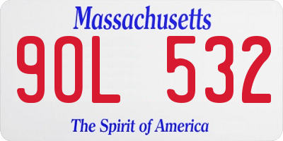 MA license plate 9OL532