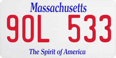 MA license plate 9OL533