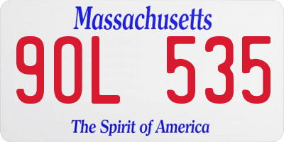 MA license plate 9OL535